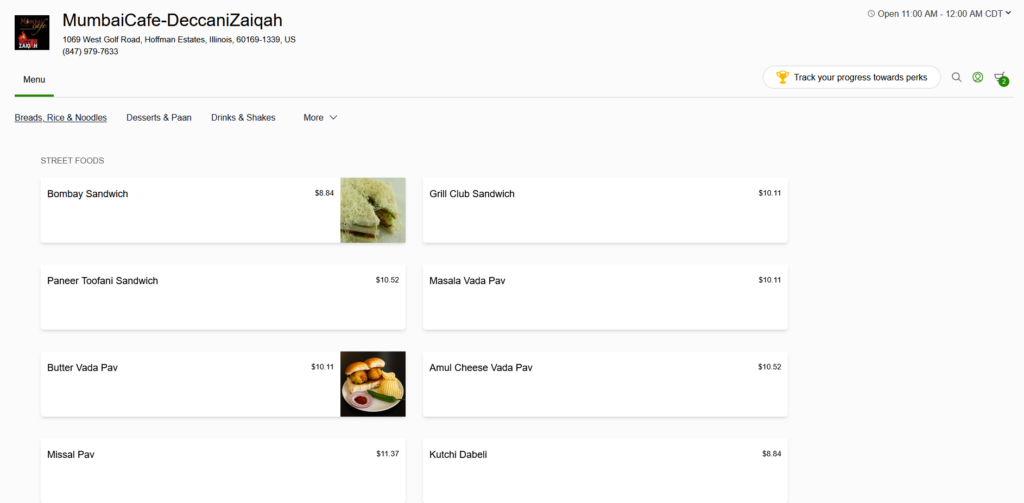ONLINE MENU